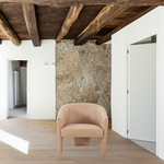 Featuring Fae Chair - Pallermo Nude by Four Hands at Amethyst Home. This Fae Chair - Pallermo Nude is well-tailored and stylistically unique. The top grain leather lends a high-fashion feel to a cleverly constructed three-legged design.
Overall Dimensions: 30.25"W x 29.50"L x 29.50"HColors: Palermo NudeMaterials: Top Grain LeatherWeight: 46.3 lbVolume: 1.  Amethyst Home provides interior design, new home construction design consulting, vintage area rugs, and lighting in the Los Angeles metro area.