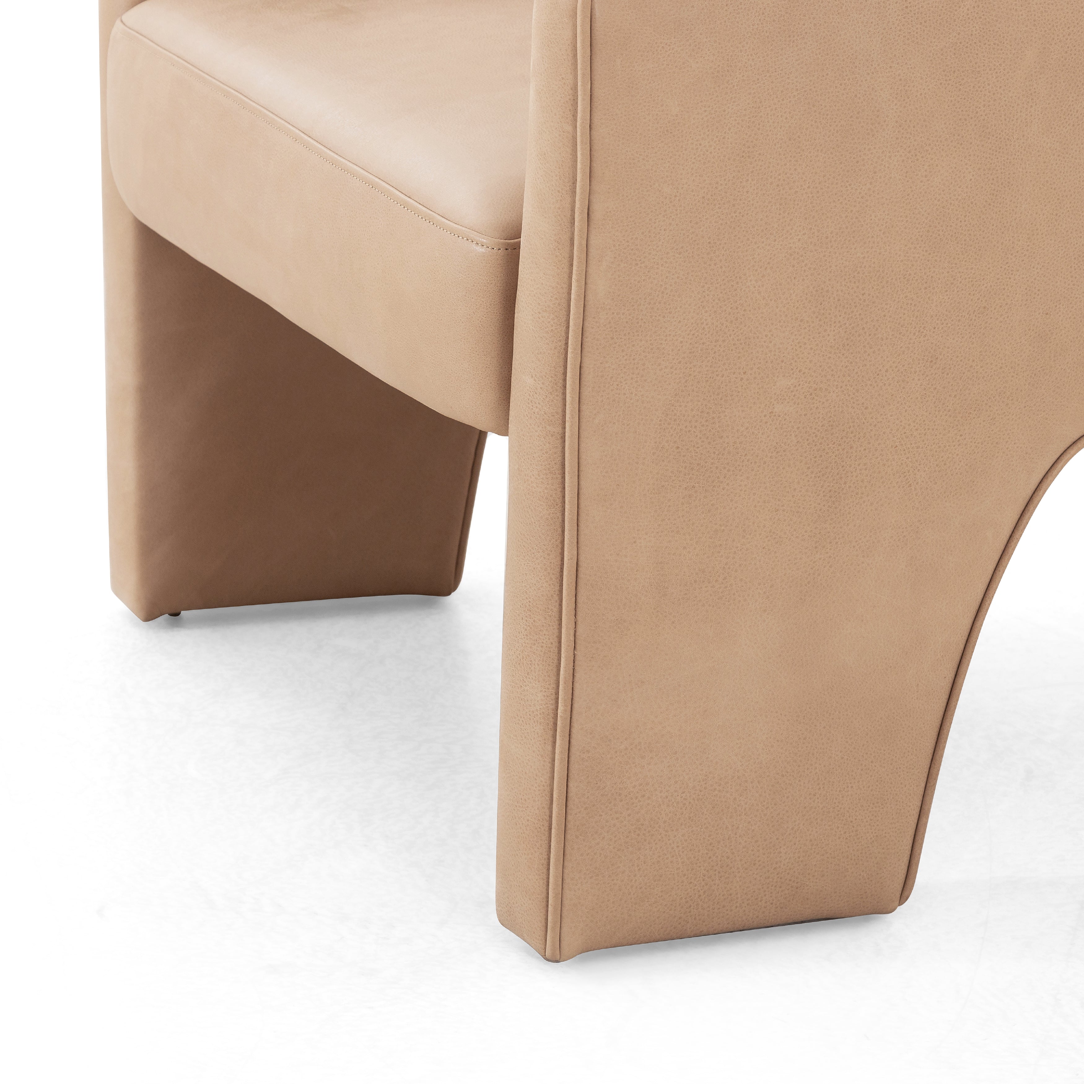Featuring Fae Chair - Pallermo Nude by Four Hands at Amethyst Home. This Fae Chair - Pallermo Nude is well-tailored and stylistically unique. The top grain leather lends a high-fashion feel to a cleverly constructed three-legged design.
Overall Dimensions: 30.25"W x 29.50"L x 29.50"HColors: Palermo NudeMaterials: Top Grain LeatherWeight: 46.3 lbVolume: 16.  Amethyst Home provides interior design, new home construction design consulting, vintage area rugs, and lighting in the Alpharetta metro area.