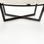 Featuring Felix Round Coffee Table - Sandblasted White Marble by Four Hands at Amethyst Home. We love the textured top and geometric base of this Felix Round Coffee Table - Sandblasted White Marble. Place in your living room or lounge area to bring a sophisticated look to the space. 
Overall Dimensions: 48"W x 48"L x 15"H
Colors: Rustic Fossil, Sandbla.  Amethyst Home provides interior design, new home construction design consulting, vintage area rugs, and lighting in the Newport Beach metro area.