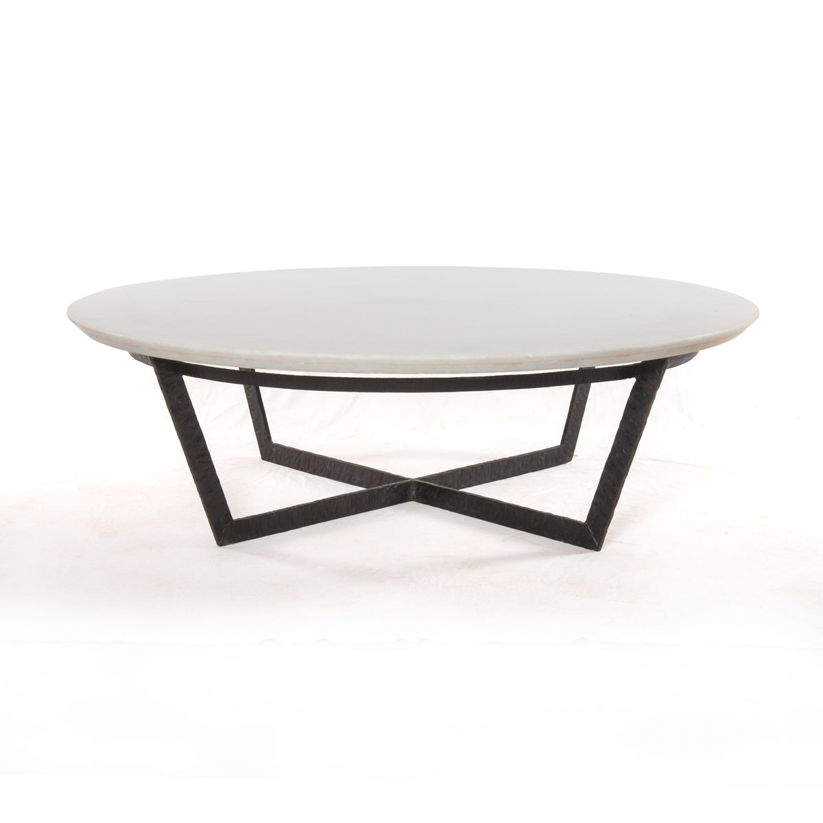Table basse ronde Felix - Marbre blanc sablé | prêt pour l'expédition!