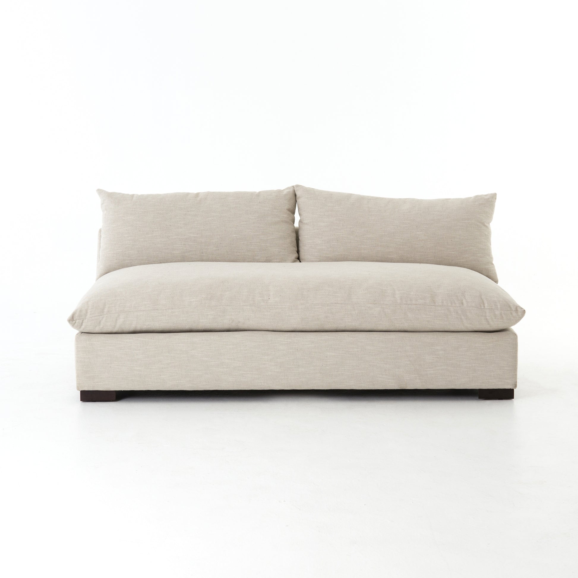 The upholstery of this Grant Armless Piece - Oatmeal is soft, durable, and stain-resistance, making it the perfect choice for families or those who love to cuddle with their furry friends.   Overall Dimensions: 72.00"w x 40.00"d x 31.50"h