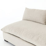 The upholstery of this Grant Armless Piece - Oatmeal is soft, durable, and stain-resistance, making it the perfect choice for families or those who love to cuddle with their furry friends.   Overall Dimensions: 72.00"w x 40.00"d x 31.50"h