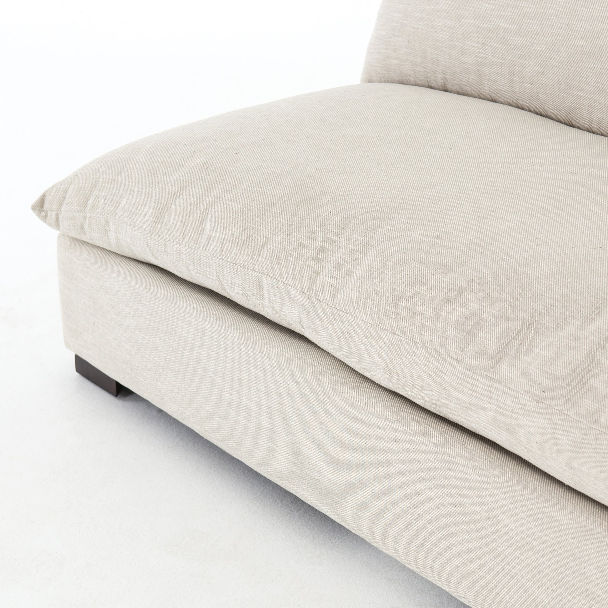 The upholstery of this Grant Armless Piece - Oatmeal is soft, durable, and stain-resistance, making it the perfect choice for families or those who love to cuddle with their furry friends.   Overall Dimensions: 72.00"w x 40.00"d x 31.50"h