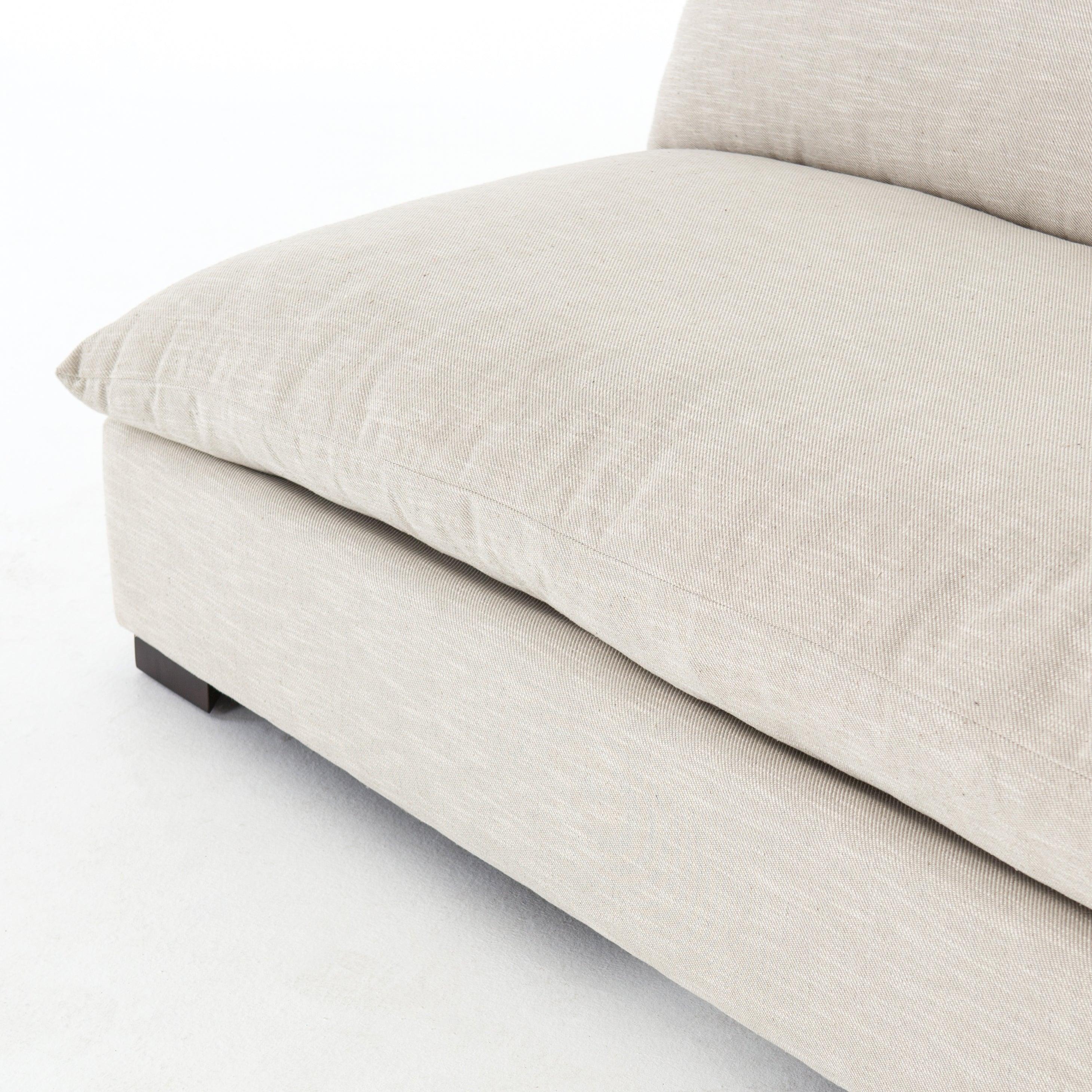 The upholstery of this Grant Armless Piece - Oatmeal is soft, durable, and stain-resistance, making it the perfect choice for families or those who love to cuddle with their furry friends.   Overall Dimensions: 72.00"w x 40.00"d x 31.50"h