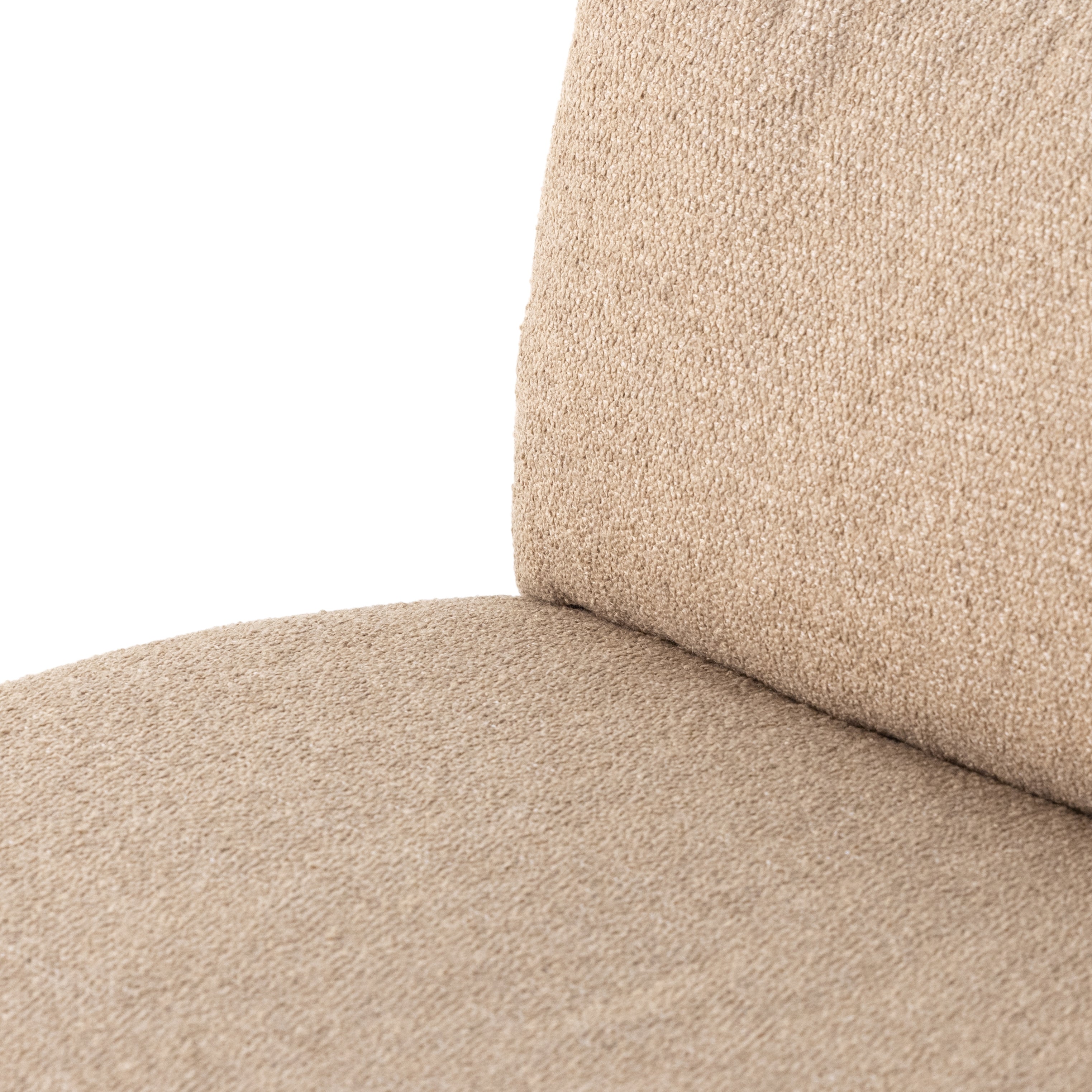 This Grant Armless Sofa - Heron Sand is a new twist to an Amethyst Favorite! With Italian high-performance fabric, inviting, boucle-like texture takes this modern lounging essential to the next level. Armless sofa to matching sectional.  Overall Dimensions: 94.00"w x 40.00"d x 31.50"h