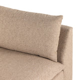This Grant Armless Sofa - Heron Sand is a new twist to an Amethyst Favorite! With Italian high-performance fabric, inviting, boucle-like texture takes this modern lounging essential to the next level. Armless sofa to matching sectional.  Overall Dimensions: 94.00"w x 40.00"d x 31.50"h