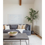 Spare beauty, casual elegance with the Harlow Bluestone Small Coffee Table. A gunmetal Parson's base with hand-rubbed, dimensional edges supports a rough-hewn bluestone slab that feels found and perfectly placed.  Size: 60"w x 28"d x 17"h Materials: Iron, Limestone