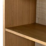 Featuring Higgs Bookcase - Honey Oak Veneer by Four Hands at Amethyst Home. We are obsessed with the natural cane paneling on this Higgs Bookcase - Honey Oak Veneer. The tall, clean frame has four shelves perfect for showcasing your favorite books, family photos, or family heirlooms 
Overall Dimensions: 34.75"W x 18"L x 84"H
Colors: Light Natural Cane, Ho.  Amethyst Home provides interior design, new home construction design consulting, vintage area rugs, and lighting in the Scottsdale metro area.