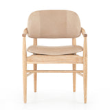 Featuring Josie Dining Chair - Vintage White Wash by Four Hands at Amethyst Home. Mid-century vibes meet modern materials with this Josie Dining Chair - Vintage White Wash. The whitewashed oak frame and float-like seating of top-grain leather add a comfy, light and bright look to any dining room. 
Overall Dimensions: 23"W x 23"L x 32.75"HColors: Harne.  Amethyst Home provides interior design, new home construction design consulting, vintage area rugs, and lighting in the Salt Lake City metro area.