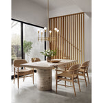Featuring Josie Dining Chair - Vintage White Wash by Four Hands at Amethyst Home. Mid-century vibes meet modern materials with this Josie Dining Chair - Vintage White Wash. The whitewashed oak frame and float-like seating of top-grain leather add a comfy, light and bright look to any dining room. 
Overall Dimensions: 23"W x 23"L x 32.75"HColors: Harness.  Amethyst Home provides interior design, new home construction design consulting, vintage area rugs, and lighting in the Laguna Beach metro area.