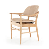 Featuring Josie Dining Chair - Vintage White Wash by Four Hands at Amethyst Home. Mid-century vibes meet modern materials with this Josie Dining Chair - Vintage White Wash. The whitewashed oak frame and float-like seating of top-grain leather add a comfy, light and bright look to any dining room. 
Overall Dimensions: 23"W x 23"L x 32.75"HColors: Harness Burl.  Amethyst Home provides interior design, new home construction design consulting, vintage area rugs, and lighting in the Seattle metro area.