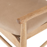 Featuring Josie Dining Chair - Vintage White Wash by Four Hands at Amethyst Home. Mid-century vibes meet modern materials with this Josie Dining Chair - Vintage White Wash. The whitewashed oak frame and float-like seating of top-grain leather add a comfy, light and bright look to any dining room. 
Overall Dimensions: 23"W x 23"L x 32.75"HColors: Harness B.  Amethyst Home provides interior design, new home construction design consulting, vintage area rugs, and lighting in the Des Moines metro area.