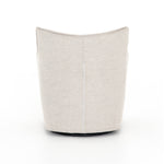 Expert tailoring on this Kimble Swivel - Noble Platinum creates a clean, sophisticated look, rich with come-hither comfort.  A tight sit and barrel shape is softened via flange seam detailing and swivel feature and finished off with a petite lumbar cushion, for the perfect mix of shape and function for any living room or baby room.   Overall Dimensions: 29.50"w x 31.50"d x 34.00"h