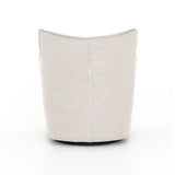 Expert tailoring on this Kimble Swivel - Noble Platinum creates a clean, sophisticated look, rich with come-hither comfort.  A tight sit and barrel shape is softened via flange seam detailing and swivel feature and finished off with a petite lumbar cushion, for the perfect mix of shape and function for any living room or baby room.   Overall Dimensions: 29.50"w x 31.50"d x 34.00"h