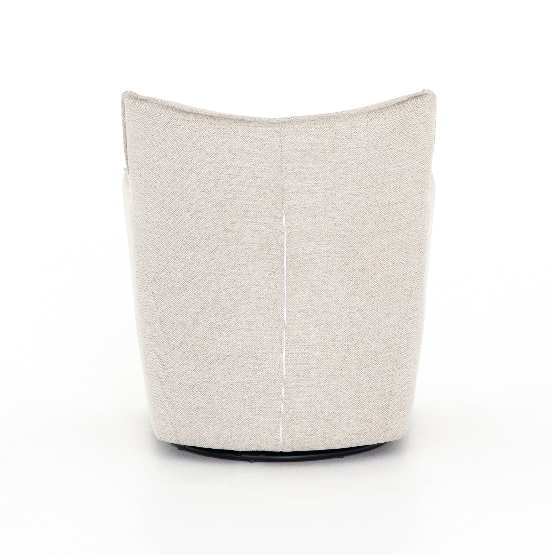 Expert tailoring on this Kimble Swivel - Noble Platinum creates a clean, sophisticated look, rich with come-hither comfort.  A tight sit and barrel shape is softened via flange seam detailing and swivel feature and finished off with a petite lumbar cushion, for the perfect mix of shape and function for any living room or baby room.   Overall Dimensions: 29.50"w x 31.50"d x 34.00"h