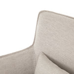 Expert tailoring on this Kimble Swivel - Noble Platinum creates a clean, sophisticated look, rich with come-hither comfort.  A tight sit and barrel shape is softened via flange seam detailing and swivel feature and finished off with a petite lumbar cushion, for the perfect mix of shape and function for any living room or baby room.   Overall Dimensions: 29.50"w x 31.50"d x 34.00"h
