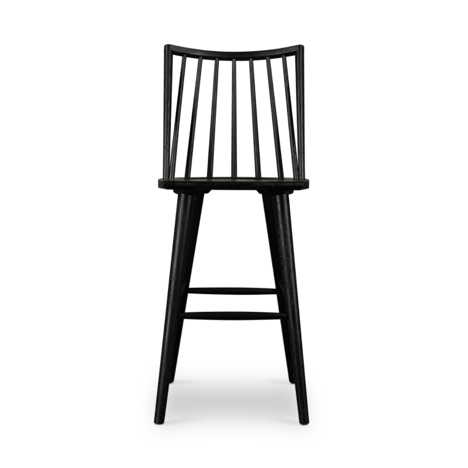 Lewis Windsor Bar + Counter Stool - Black Oak