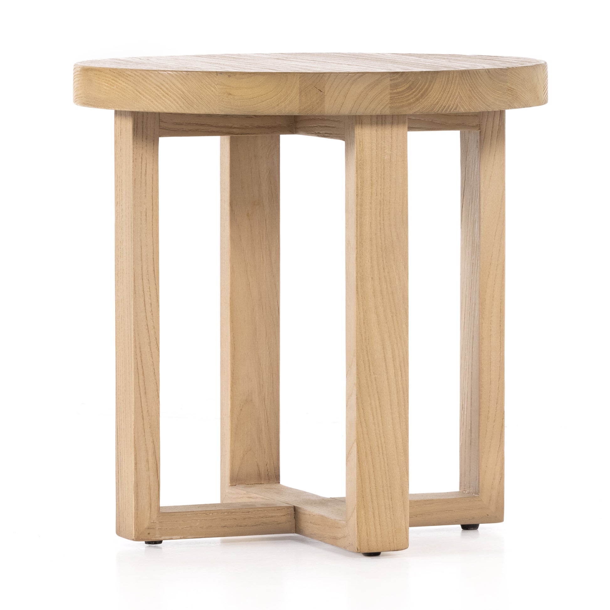 Made from solid natural nettlewood, an open cross-style base supports a thick, rounded tabletop finished with a soft hand on this Liad End Table - Natural Nettlewood. We'd love to see this in your living room or bedroom!  Overall Dimensions: 19.75"w x 19.75"d x 19.75"h