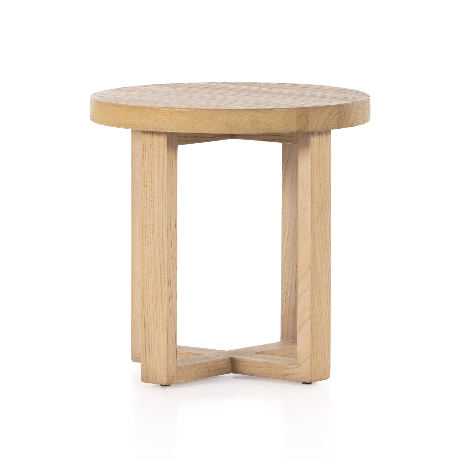 Made from solid natural nettlewood, an open cross-style base supports a thick, rounded tabletop finished with a soft hand on this Liad End Table - Natural Nettlewood. We'd love to see this in your living room or bedroom!  Overall Dimensions: 19.75"w x 19.75"d x 19.75"h