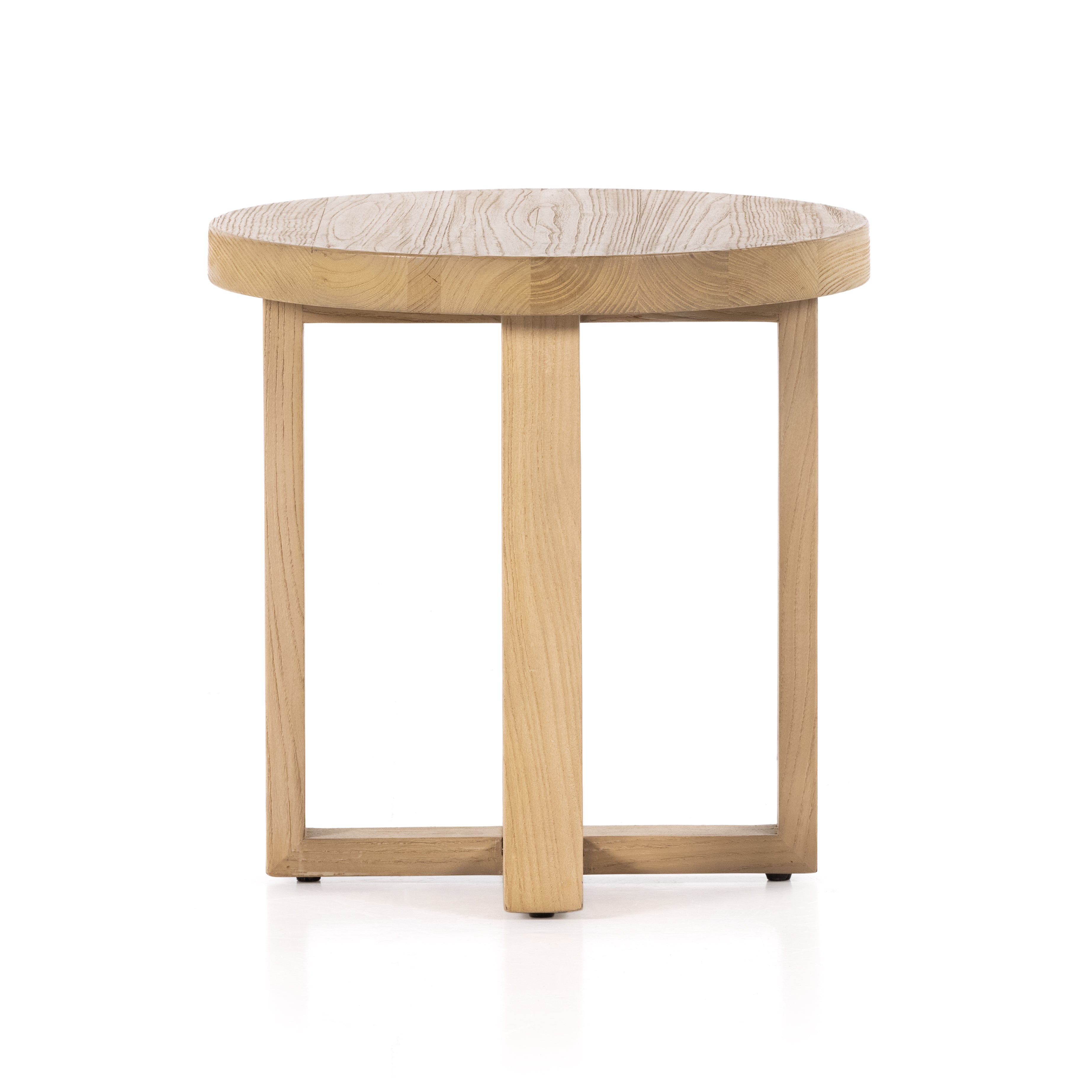 Made from solid natural nettlewood, an open cross-style base supports a thick, rounded tabletop finished with a soft hand on this Liad End Table - Natural Nettlewood. We'd love to see this in your living room or bedroom!  Overall Dimensions: 19.75"w x 19.75"d x 19.75"h