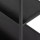 This Loomis Bookcase - Black is sleek, simple and beautifully on-trend. Black-finished iron forms an airy open frame, with an arched top for modernity in any office, living, or other space!  Overall Dimensions: 39.50"w x 15.75"d x 93.00"h