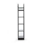 This Loomis Bookcase - Black is sleek, simple and beautifully on-trend. Black-finished iron forms an airy open frame, with an arched top for modernity in any office, living, or other space!  Overall Dimensions: 39.50"w x 15.75"d x 93.00"h