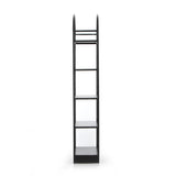 This Loomis Bookcase - Black is sleek, simple and beautifully on-trend. Black-finished iron forms an airy open frame, with an arched top for modernity in any office, living, or other space!  Overall Dimensions: 39.50"w x 15.75"d x 93.00"h
