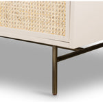 Featuring Luella 6 Drawer Dresser - Matte Alabaster by Four Hands at Amethyst Home. Bring a light look to bedroom styling with this Luella 6 Drawer Dresser - Matte Alabaster. A lacquered six-drawer dresser features woven cane panels and half-moon hardware finished in an aged brass for a beautiful + functional dresser in any bedroom!
Overall Dimensions: 64"W x .  Amethyst Home provides interior design, new home construction design consulting, vintage area rugs, and lighting in the Tampa metro area.