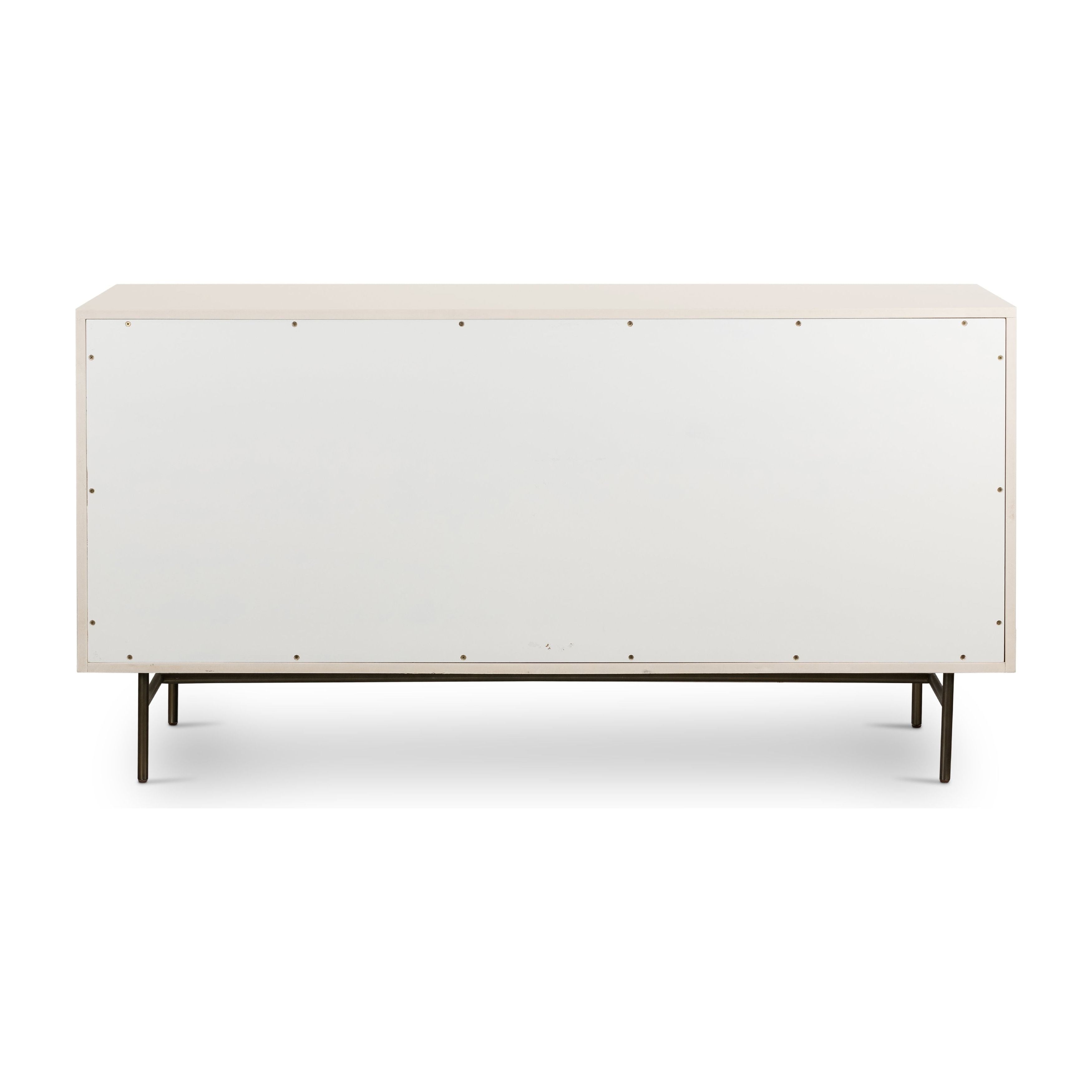 Featuring Luella 6 Drawer Dresser - Matte Alabaster by Four Hands at Amethyst Home. Bring a light look to bedroom styling with this Luella 6 Drawer Dresser - Matte Alabaster. A lacquered six-drawer dresser features woven cane panels and half-moon hardware finished in an aged brass for a beautiful + functional dresser in any bedroom!
Overall Dimensions: 64.  Amethyst Home provides interior design, new home construction design consulting, vintage area rugs, and lighting in the Des Moines metro area.