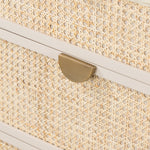Featuring Luella 6 Drawer Dresser - Matte Alabaster by Four Hands at Amethyst Home. Bring a light look to bedroom styling with this Luella 6 Drawer Dresser - Matte Alabaster. A lacquered six-drawer dresser features woven cane panels and half-moon hardware finished in an aged brass for a beautiful + functional dresser in any bedroom!
Overall Dimensions: 64"W x .  Amethyst Home provides interior design, new home construction design consulting, vintage area rugs, and lighting in the Miami metro area.