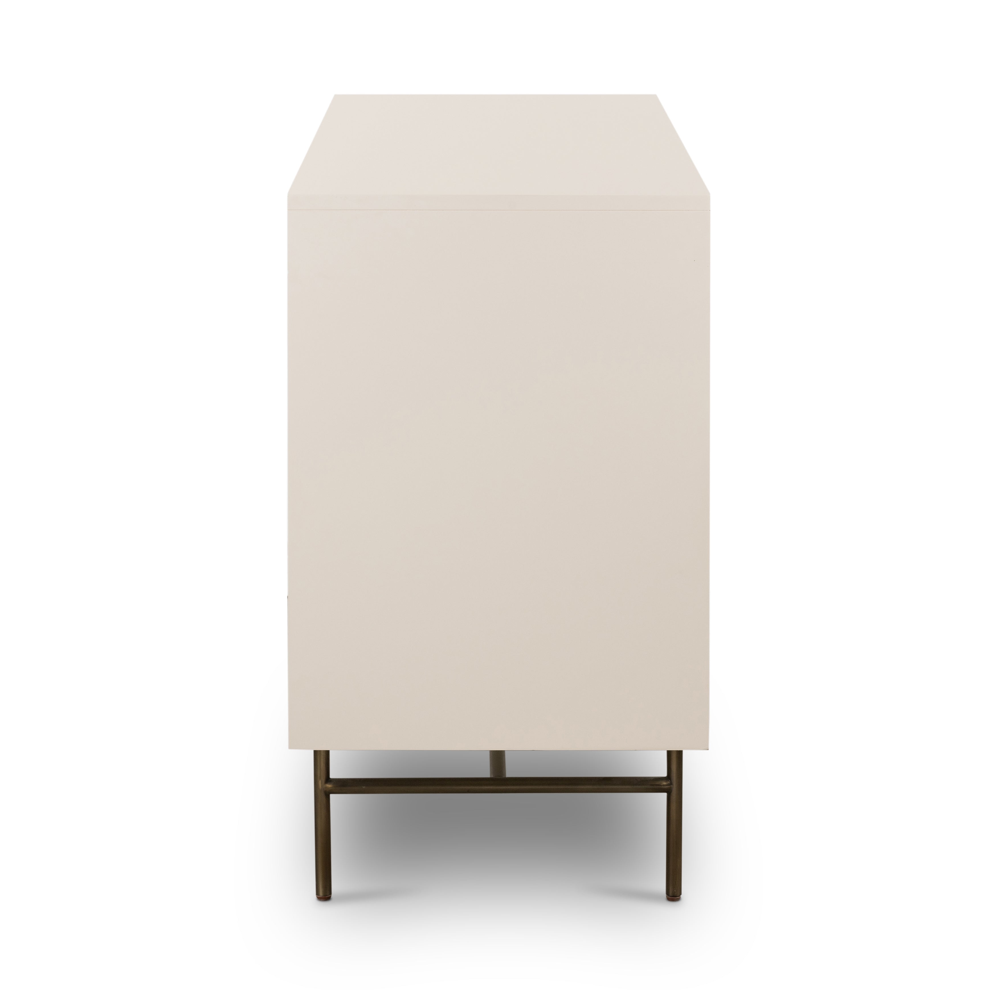 Featuring Luella 6 Drawer Dresser - Matte Alabaster by Four Hands at Amethyst Home. Bring a light look to bedroom styling with this Luella 6 Drawer Dresser - Matte Alabaster. A lacquered six-drawer dresser features woven cane panels and half-moon hardware finished in an aged brass for a beautiful + functional dresser in any bedroom!
Overall Dimensions: .  Amethyst Home provides interior design, new home construction design consulting, vintage area rugs, and lighting in the Laguna Beach metro area.