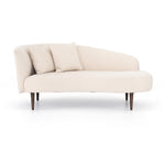 This curvy, Italian-inspired Luna Chaise exudes attitude. This features exclusive performance-grade ivory boucle in a striking, sultry S shape. Dual pillows for a fine finishing touch for any bedroom, office, or living room.  Overall Dimensions: 70.00"w x 35.00"d x 30.00"h