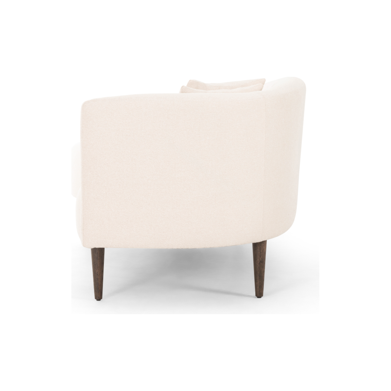 This curvy, Italian-inspired Luna Chaise exudes attitude. This features exclusive performance-grade ivory boucle in a striking, sultry S shape. Dual pillows for a fine finishing touch for any bedroom, office, or living room.  Overall Dimensions: 70.00"w x 35.00"d x 30.00"h