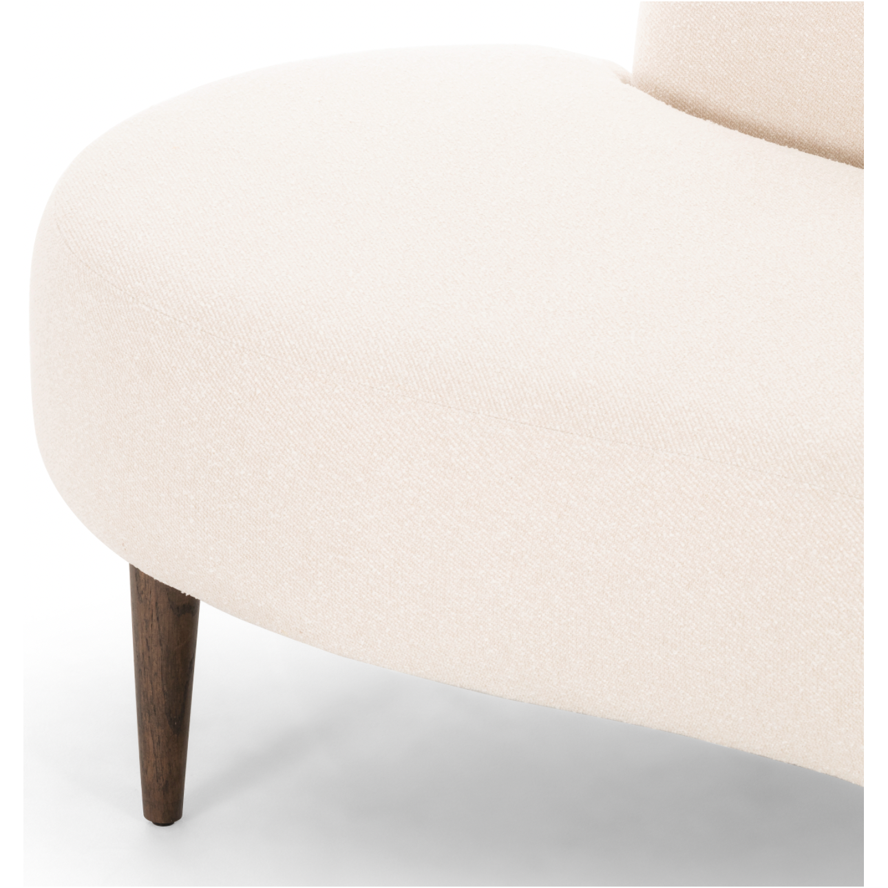This curvy, Italian-inspired Luna Chaise exudes attitude. This features exclusive performance-grade ivory boucle in a striking, sultry S shape. Dual pillows for a fine finishing touch for any bedroom, office, or living room.  Overall Dimensions: 70.00"w x 35.00"d x 30.00"h