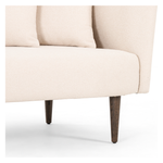 This curvy, Italian-inspired Luna Chaise exudes attitude. This features exclusive performance-grade ivory boucle in a striking, sultry S shape. Dual pillows for a fine finishing touch for any bedroom, office, or living room.  Overall Dimensions: 70.00"w x 35.00"d x 30.00"h