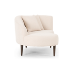 This curvy, Italian-inspired Luna Chaise exudes attitude. This features exclusive performance-grade ivory boucle in a striking, sultry S shape. Dual pillows for a fine finishing touch for any bedroom, office, or living room.  Overall Dimensions: 70.00"w x 35.00"d x 30.00"h
