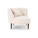 This curvy, Italian-inspired Luna Chaise exudes attitude. This features exclusive performance-grade ivory boucle in a striking, sultry S shape. Dual pillows for a fine finishing touch for any bedroom, office, or living room.  Overall Dimensions: 70.00"w x 35.00"d x 30.00"h