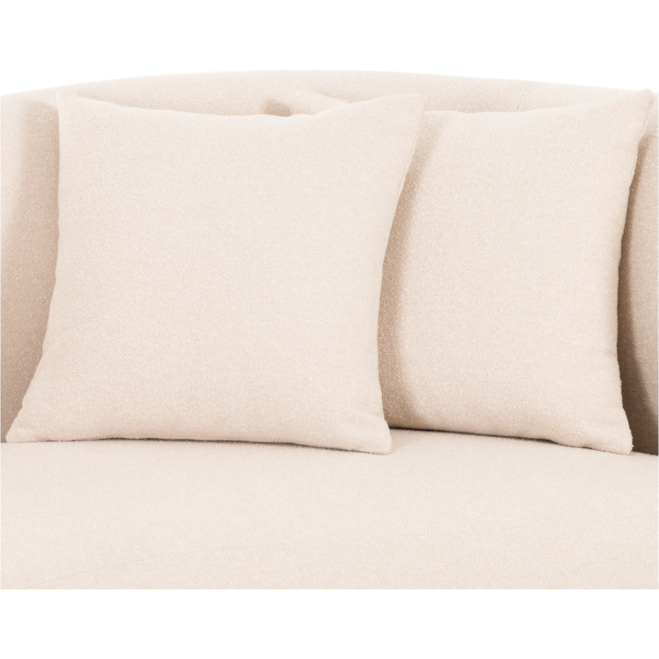 This curvy, Italian-inspired Luna Chaise exudes attitude. This features exclusive performance-grade ivory boucle in a striking, sultry S shape. Dual pillows for a fine finishing touch for any bedroom, office, or living room.  Overall Dimensions: 70.00"w x 35.00"d x 30.00"h