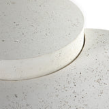 Featuring Meza Nesting Coffee Table - Textured White by Four Hands at Amethyst Home. Made from white-finished concrete with deep, textured pitting, this Meza Nesting Coffee Table - Textured White is sturdy and beautiful. Inspired by mid-century coral décor, this nesting coffee table features two tiers for a layered look with modernity.
Overall Dimensions.  Amethyst Home provides interior design, new home construction design consulting, vintage area rugs, and lighting in the Los Angeles metro area.