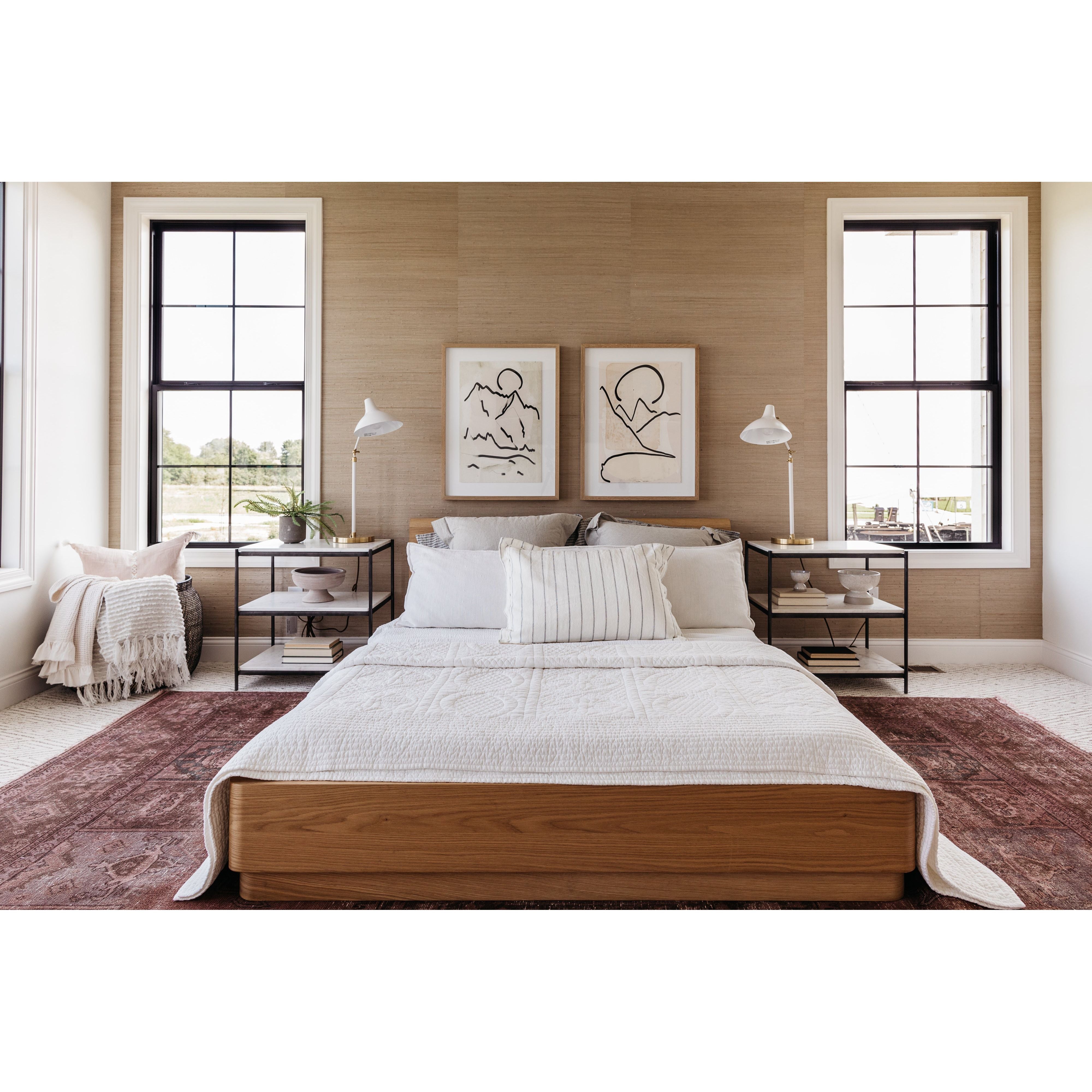 We love the clean contrast Mountain High III Art bings to a space. Original rendering by Bangkok-based art house Coup D'Esprit, this is framed within vertical grain white oak for a museum-quality look.  Compete the look with Mountain High I, II, & IV!