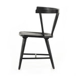 This Naples Dining Chair - Black Oak is a fresh twist on traditional Windsor-style seating is crafted from solid black-finished oak, for a look that’s always in style.  Overall Dimensions: 20.50"w x 21.50"d x 31.75"h