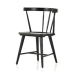 This Naples Dining Chair - Black Oak is a fresh twist on traditional Windsor-style seating is crafted from solid black-finished oak, for a look that’s always in style.  Overall Dimensions: 20.50"w x 21.50"d x 31.75"h