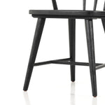This Naples Dining Chair - Black Oak is a fresh twist on traditional Windsor-style seating is crafted from solid black-finished oak, for a look that’s always in style.  Overall Dimensions: 20.50"w x 21.50"d x 31.75"h