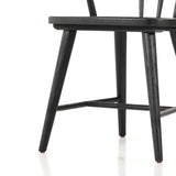 This Naples Dining Chair - Black Oak is a fresh twist on traditional Windsor-style seating is crafted from solid black-finished oak, for a look that’s always in style.  Overall Dimensions: 20.50"w x 21.50"d x 31.75"h