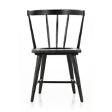 This Naples Dining Chair - Black Oak is a fresh twist on traditional Windsor-style seating is crafted from solid black-finished oak, for a look that’s always in style.  Overall Dimensions: 20.50"w x 21.50"d x 31.75"h