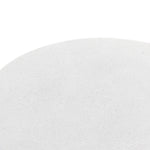 This Odin Nightstand - Stucco White is crisp, clean and beautifully simple. Light-finished oak forms a three-leg frame for a rounded tabletop of white-finished faux concrete.  Overall Dimensions: 22.00"w x 22.00"d x 24.00"h