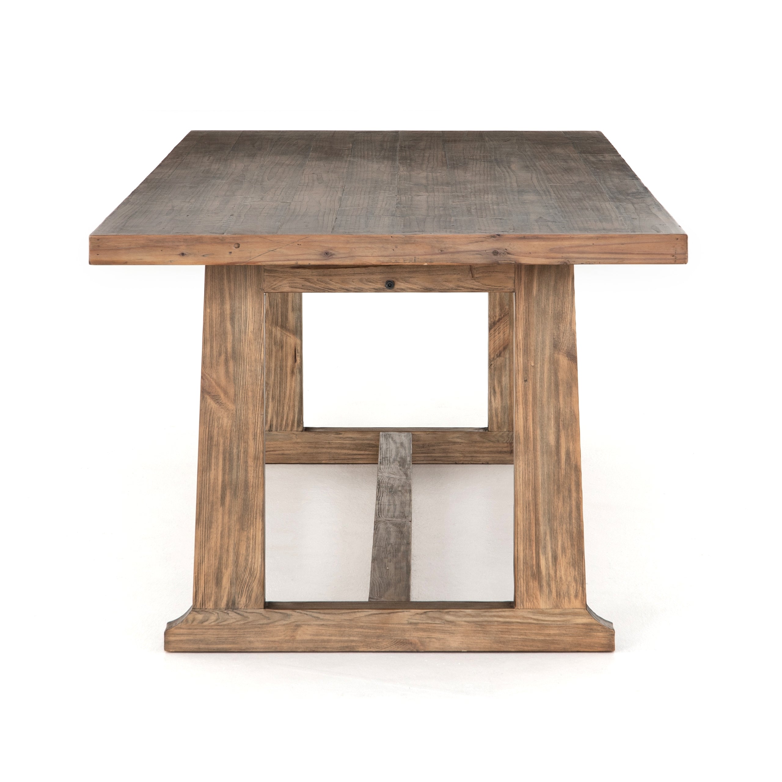 Featuring Otto Dining Table - 110" by Four Hands at Amethyst Home. Bring a traditional sense to the table with this Otto Dining Table - 110". Finished in a warm honey hue, a trestle-style base of reclaimed pine supports a rectangular top of pine, waxed and bleached for a rustic look with natural depth.
Amethyst Home celebrates natural materials, which .  Amethyst Home provides interior design, new home construction design consulting, vintage area rugs, and lighting in the Winter Garden metro area.