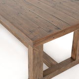 Featuring Otto Dining Table - 110" by Four Hands at Amethyst Home. Bring a traditional sense to the table with this Otto Dining Table - 110". Finished in a warm honey hue, a trestle-style base of reclaimed pine supports a rectangular top of pine, waxed and bleached for a rustic look with natural depth.
Amethyst Home celebrates natural materials, which oft.  Amethyst Home provides interior design, new home construction design consulting, vintage area rugs, and lighting in the Des Moines metro area.