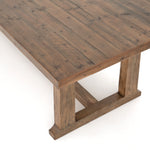 Featuring Otto Dining Table - 110" by Four Hands at Amethyst Home. Bring a traditional sense to the table with this Otto Dining Table - 110". Finished in a warm honey hue, a trestle-style base of reclaimed pine supports a rectangular top of pine, waxed and bleached for a rustic look with natural depth.
Amethyst Home celebrates natural materials, which oft.  Amethyst Home provides interior design, new home construction design consulting, vintage area rugs, and lighting in the Washington metro area.