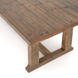 Featuring Otto Dining Table - 110" by Four Hands at Amethyst Home. Bring a traditional sense to the table with this Otto Dining Table - 110". Finished in a warm honey hue, a trestle-style base of reclaimed pine supports a rectangular top of pine, waxed and bleached for a rustic look with natural depth.
Amethyst Home celebrates natural materials, which oft.  Amethyst Home provides interior design, new home construction design consulting, vintage area rugs, and lighting in the Washington metro area.